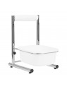 Pedicure tray with adjustable height, chrome