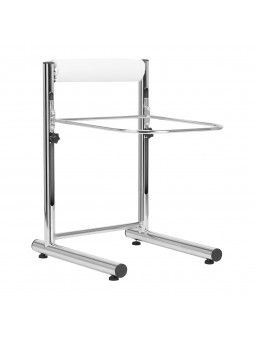 Pedicure tray with adjustable height, chrome