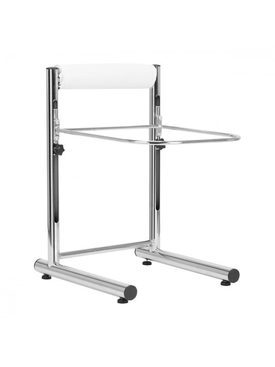 Pedicure tray with adjustable height, chrome