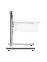 Pedicure tray with adjustable height, chrome