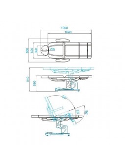 Fotel kosmetyczny elektr. Azzurro 708A 4 siln. biały