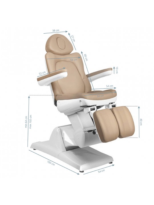 Elektrischer Kosmetikstuhl Azzurro 870S Pedi 3 Motor Cappuccino