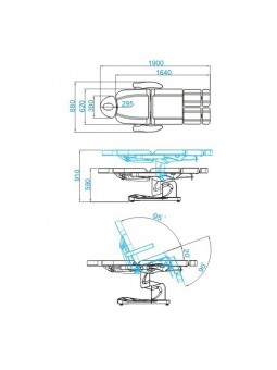 Fotel kosmetyczny elektr. Azzurro 708AS pedi 3 siln. biały