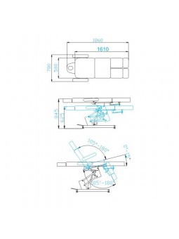 Fotel kosmetyczny elektr. Azzurro 706 pedi 1 siln. biały