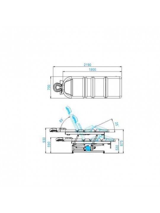 Electric lounger for massage Azzurro 693A 1 motor. white