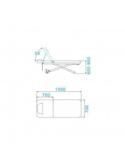 Șezlong electric pentru masaj Azzurro 329E 1 motor. alb