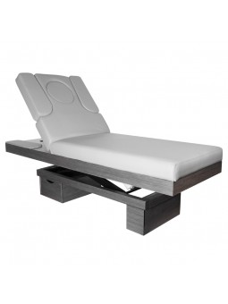 Spa beauty lounger Azzurro 815B, glowing gray wood, heated