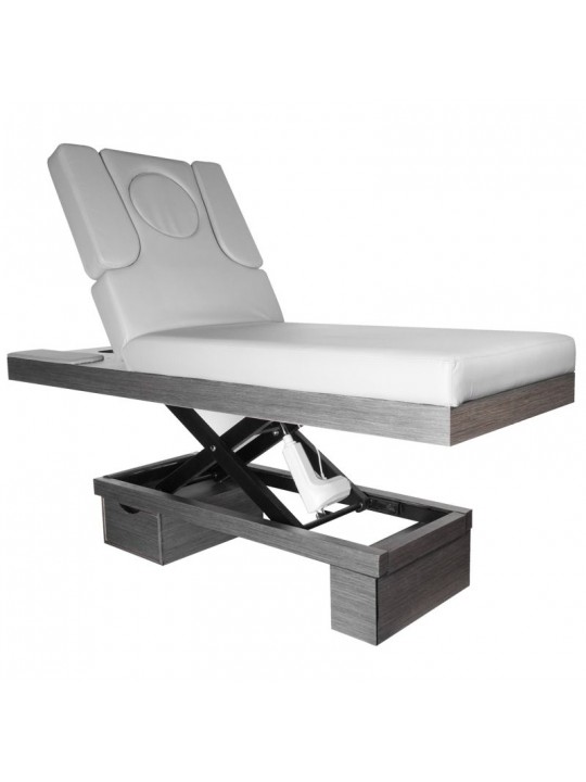 Spa beauty lounger Azzurro 815B, glowing gray wood, heated