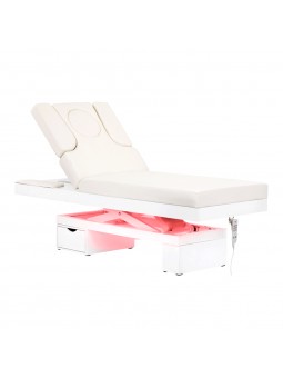 Spa beauty lounger Azzurro 815B, glowing white, heated