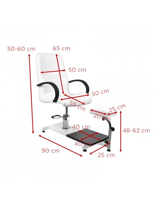 Hydraulické kosmetické křeslo. Spa 100 pedi bílé