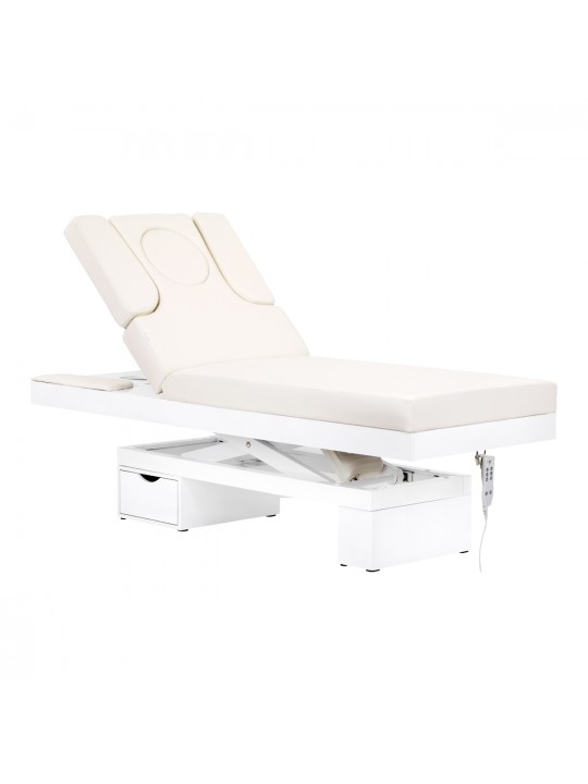 Spa beauty lounger Azzurro 815B, glowing white, heated