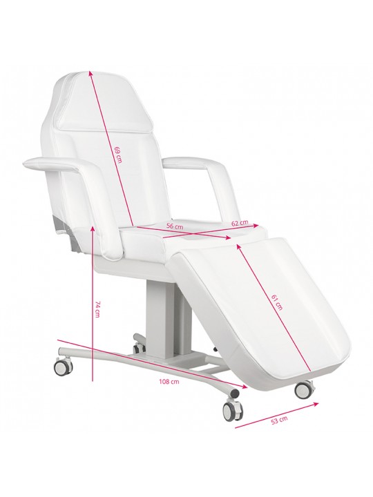 A 241 white cosmetic chair on wheels