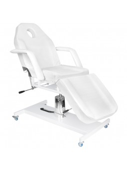 Hydraulic cosmetic chair. Basic 210 white on wheels