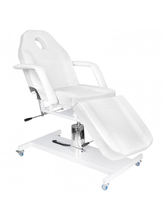 Hydraulic cosmetic chair. Basic 210 white on wheels