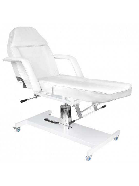 Hydraulic cosmetic chair. Basic 210 white on wheels