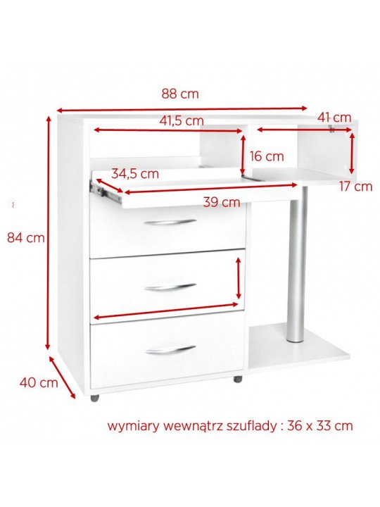 Y-300 podologijos skyriaus asistentas, baltas