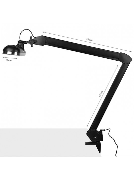 Elegante 801-s LED workshop lamp with standard vice, black