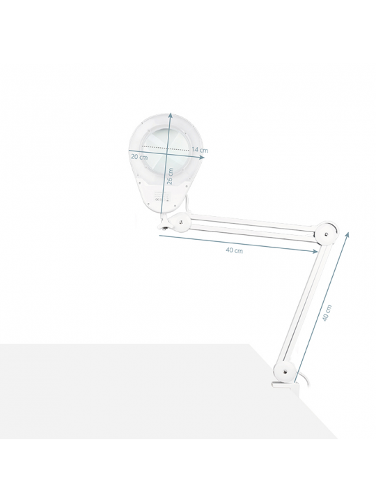 Eco white LED magnifying lamp for the countertop