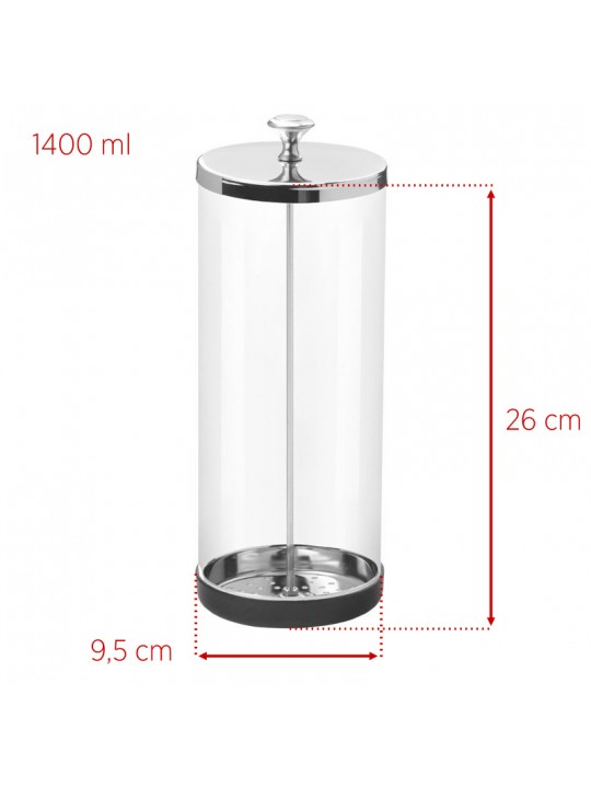 Glass container for disinfecting tools, 1400 ml