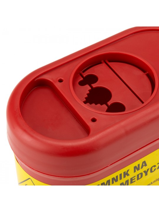 Medical waste container 0.7 L, red