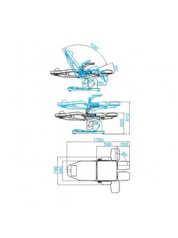 Scaun electric de podologie Azzurro 709A 3 motoare gri