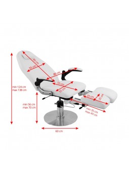 Azzurro 713A hydraulic podiatry chair, white