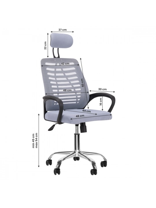 Fotel biurowy QS-02 szary