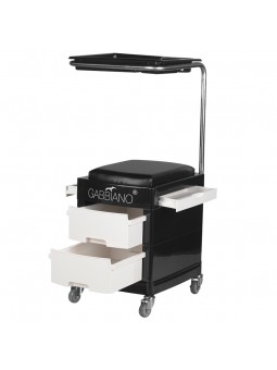 Помічник - табурет для педикюру 16 плюс чорний/білий