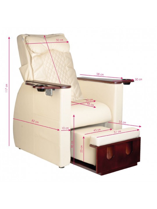 Azzurro 101 beige spa chair for pedicure with back massage