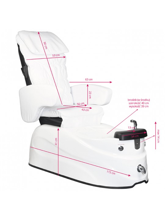 AS-122 white spa pedicure chair with massage function and pump