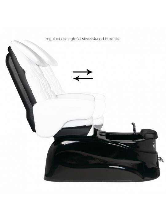 AS-122 spa pedicure chair, white and black, with massage function and pump