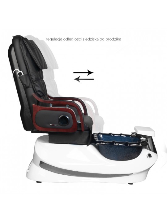 SPA pedikiūro kėdė AS-261 juoda ir balta su masažo funkcija ir pompa