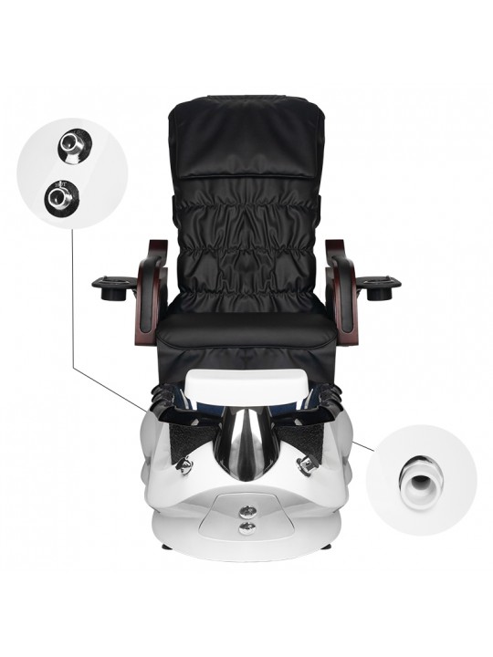 Крісло для спа-педикюру AS-261 чорно-біле з функцією масажу і насосом