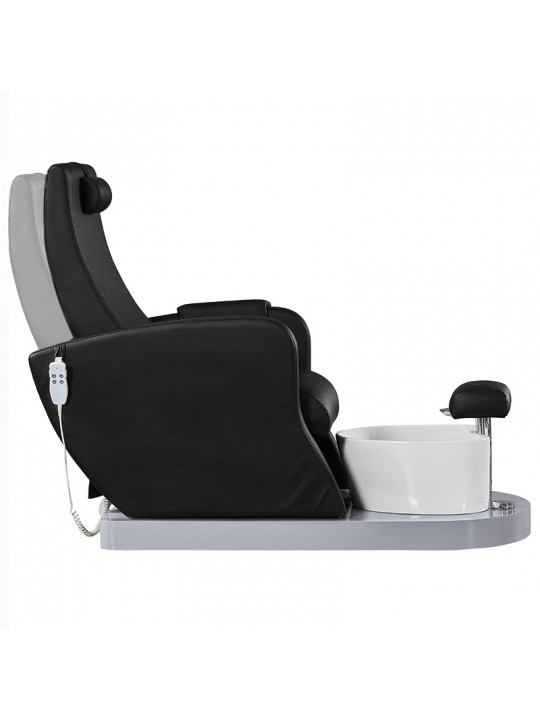 Azzurro 016A black pedicure spa chair with hydromassage