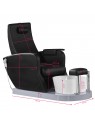 Azzurro 016A black pedicure spa chair with hydromassage