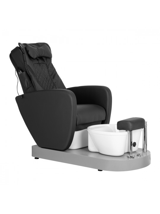 Azzurro 016C black pedicure spa chair with back massage and hydromassage