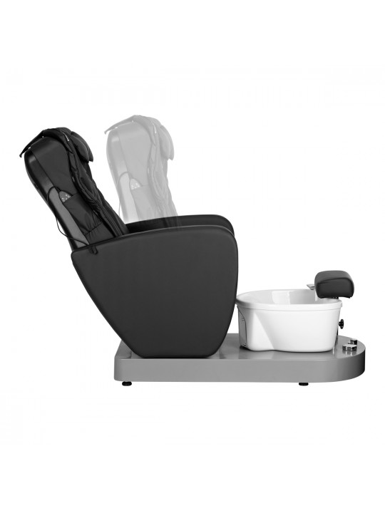 Azzurro 016C black pedicure spa chair with back massage and hydromassage