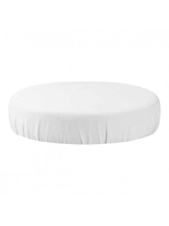 White velvet stool cover