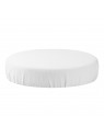 White velvet stool cover