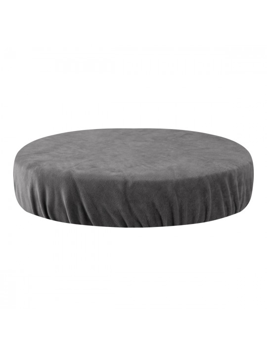 Gray velvet stool cover