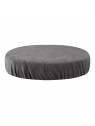 Gray velvet stool cover