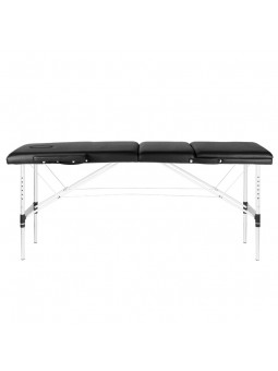 Stół składany do masażu aluminiowy komfort Activ Fizjo 3 segmentowy czarny