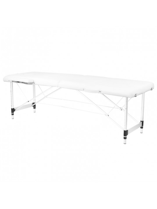 Aluminum comfort folding massage table Activ Fizjo, 2 segments, white