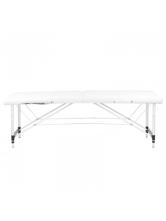 Aluminum comfort folding massage table Activ Fizjo, 2 segments, white