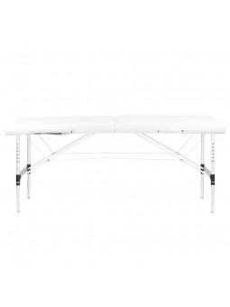 Aluminum comfort folding massage table Activ Fizjo, 2 segments, white