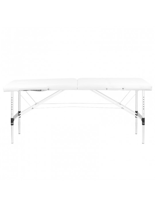 Алюмінієвий комфортний розкладний масажний стіл Activ Fizjo 2 сегментний білий