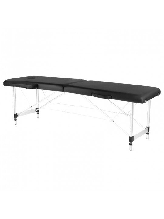 Розкладний масажний стіл алюмінієвий комфорт Activ Fizjo 2 сегменти чорний
