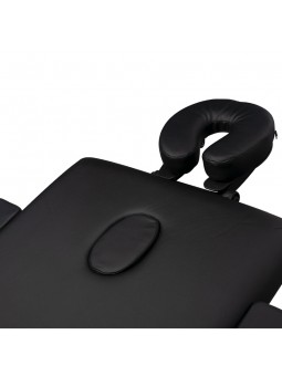 Stół składany do masażu aluminiowy komfort Activ Fizjo 2 segmenty czarny