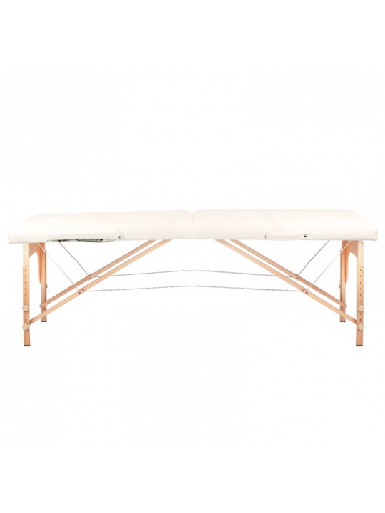 Folding massage table wood comfort Activ Fizjo 2 segment cream