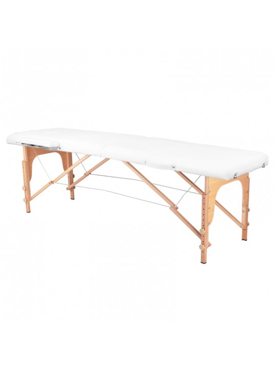 Sulankstomas masažo stalas medinis komfortas Activ Fizjo 2 segment baltas